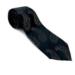 Roberto‎ Villini Couture Black Paisley Silk Necktie